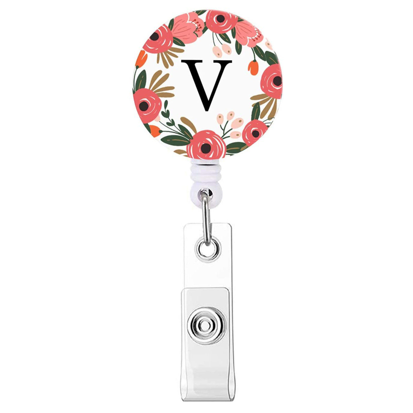 Wholesale English letter glue flower telescopic rotating easy to pull keychain